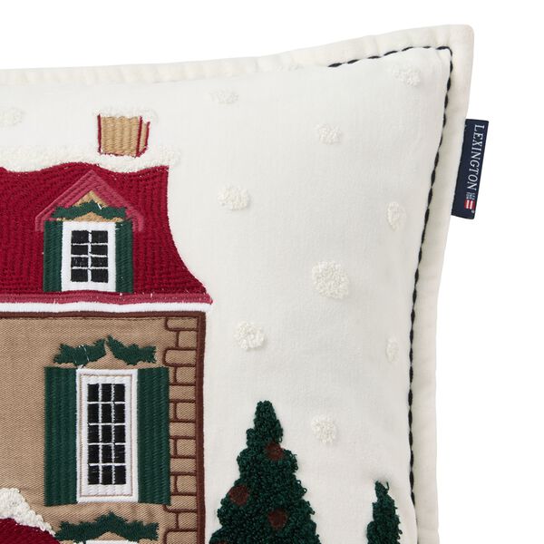 House Velvet Pillow Cover, white multi, Lexington