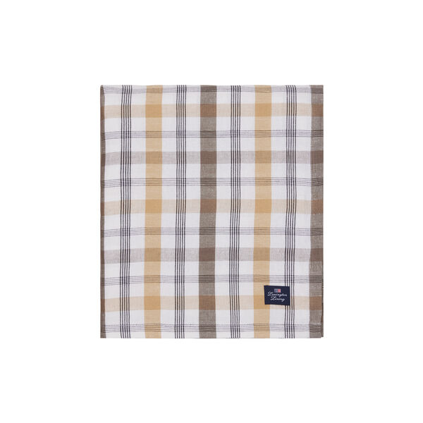 Linen/Cotton Tablecloth, olive/white/stone, Lexington