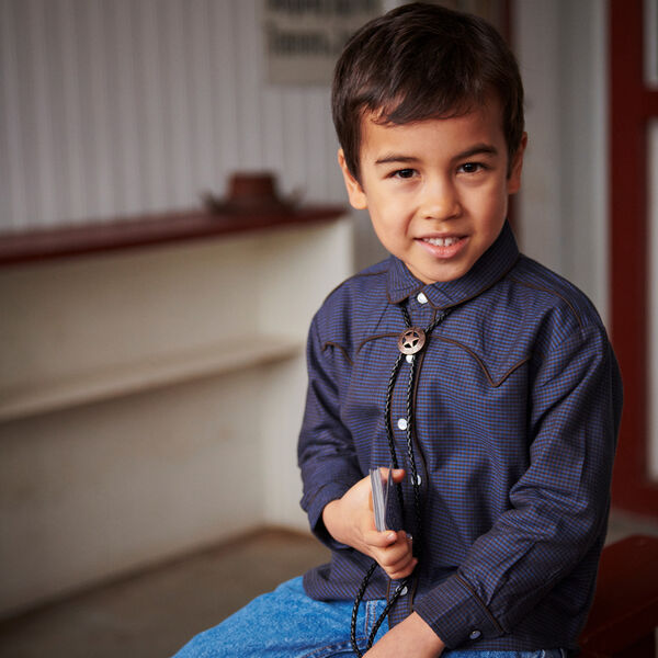 Checkered Cowboy Shirt, brown/blue check comb., Copenhagen Colors Organics
