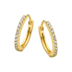 LAGOON HOOP S, guld/diamanter, Spirit Icons