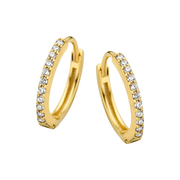 LAGOON HOOP S, guld/diamanter, Spirit Icons