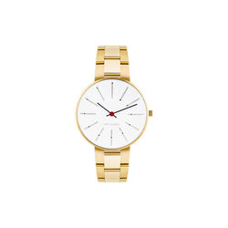 Bankers armbåndsur, white/gold/gold Bankers armbåndsur, white/gold/gold, Arne Jacobsen Watches