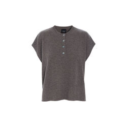 Kumo cashmere bluse med knapper, shark melange, BITTE KAI RAND