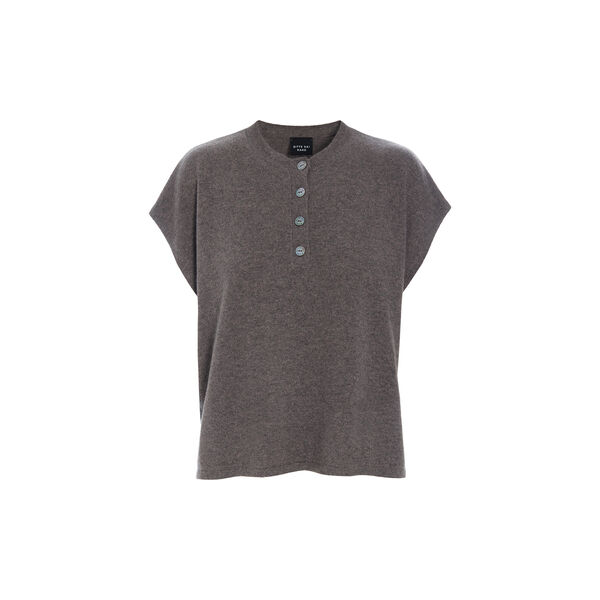 Kumo cashmere bluse med knapper, shark melange, BITTE KAI RAND