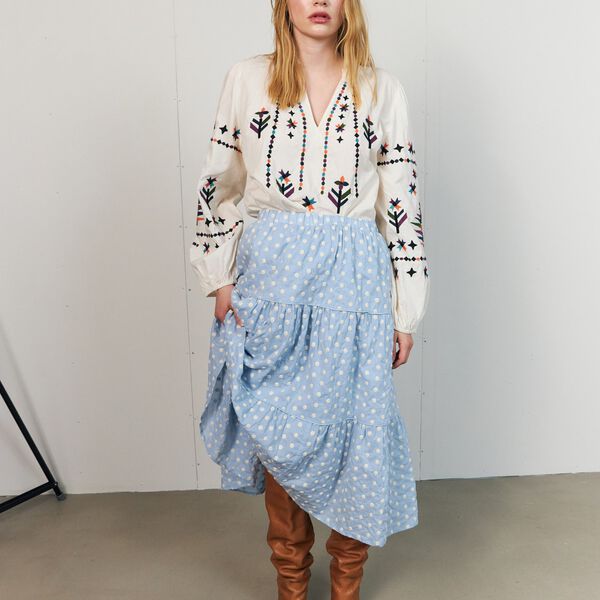 MorningLL Midi Skirt, light blue, Lollys Laundry