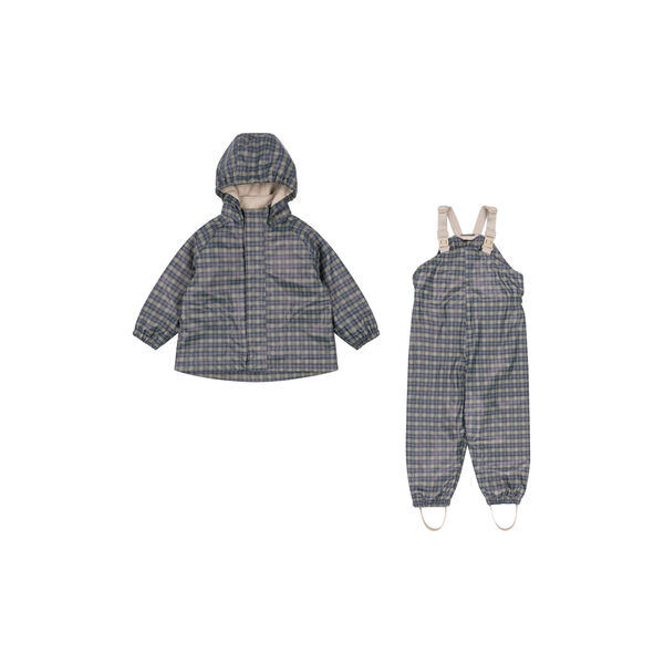 Rainy Palme Set, laurel blue check, Konges Sløjd