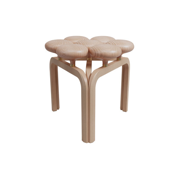 JU01 Utzon skammel, white oiled beech, Fritz Hansen