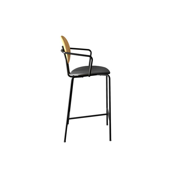PIET HEIN Counter Chair with Arms, olieret eg/Solid Black 509 PIET HEIN Counter Chair with Arms, olieret eg/Solid Black 509, Sibast Furniture
