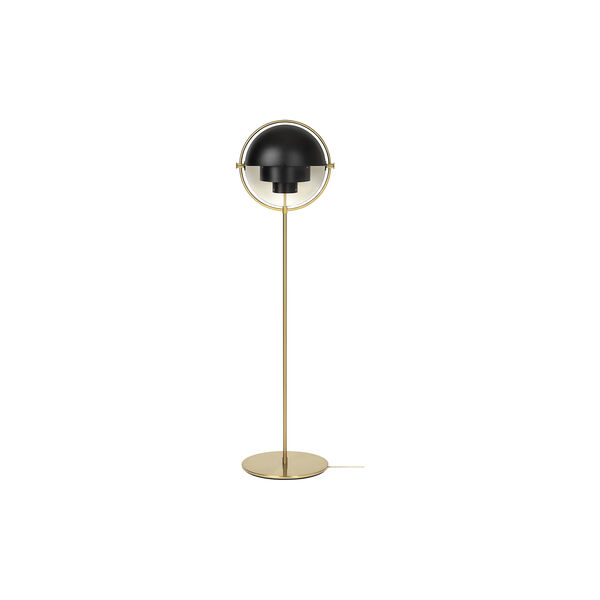 Multi-Lite Floor Lamp, black semi matt/brass, GUBI