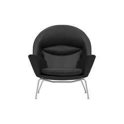 CH468 Oculus Chair loungestol, sort/rustfrit stål, Carl Hansen & Søn