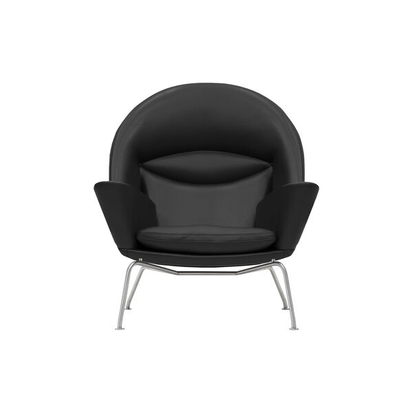 CH468 Oculus Chair loungestol, sort/rustfrit stål, Carl Hansen & Søn