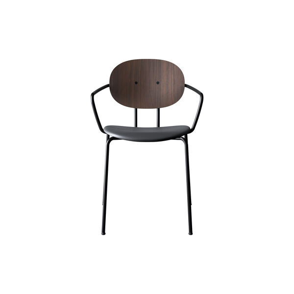 PIET HEIN Chair with Arms, oiled walnut/Solid Black 509 PIET HEIN Chair with Arms, oiled walnut/Solid Black 509, Sibast Furniture