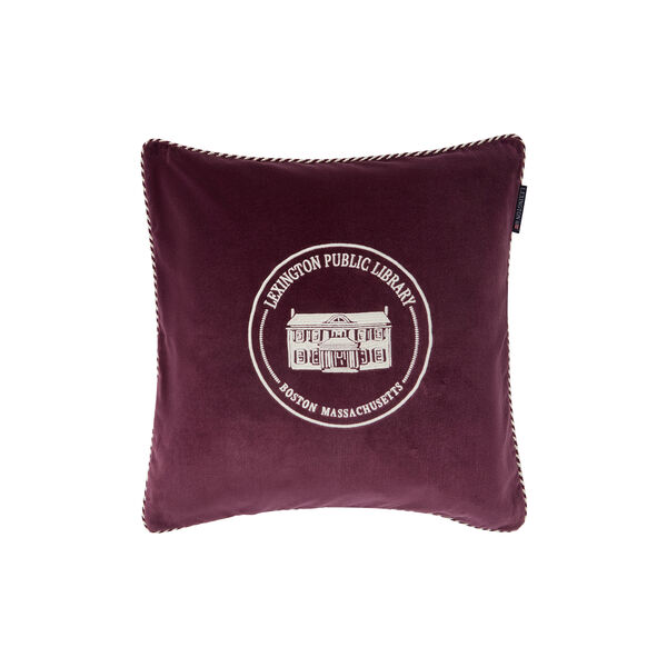 Library Velvet Pillow Cover | Fig/Light Beige | Pudebetr&aelig;k, Lexington