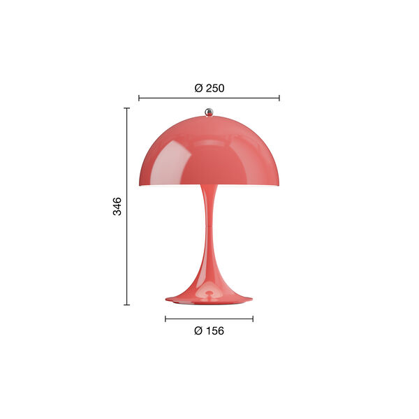 Panthella 250 Portable bordlampe, opaque coral, Louis Poulsen