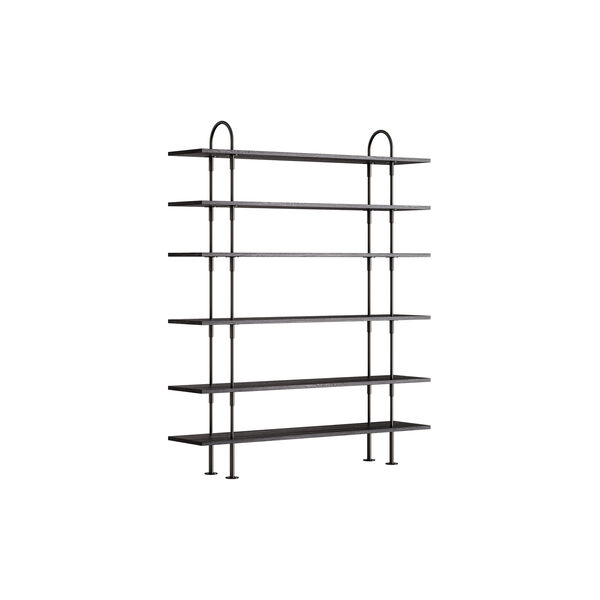 Keen Shelving, black brass/ash veneer, GUBI