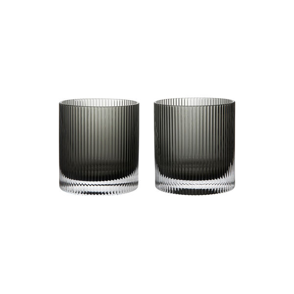 Ripple Tumblers 2 stk., smoked grey, Ferm Living