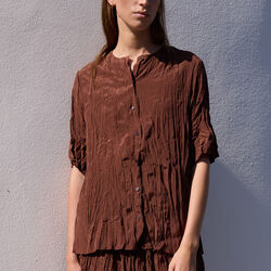 Meriam shirt, deep brown, Heartmade