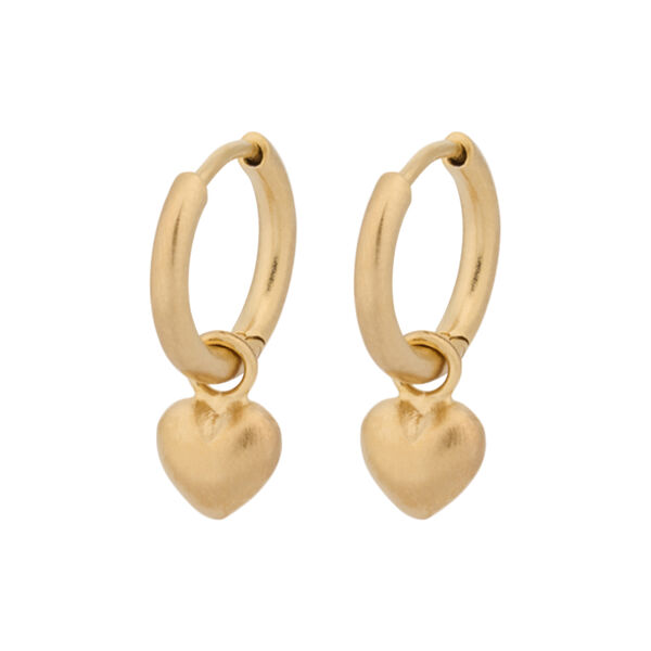 Heart øreringe, guld, Pernille Corydon Jewellery