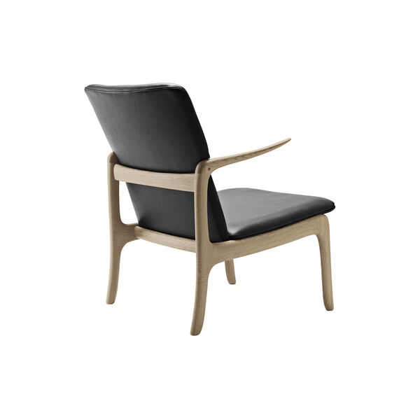 OW124 Beak Chair loungestol, sæbebehandlet eg/sort, Carl Hansen & Søn
