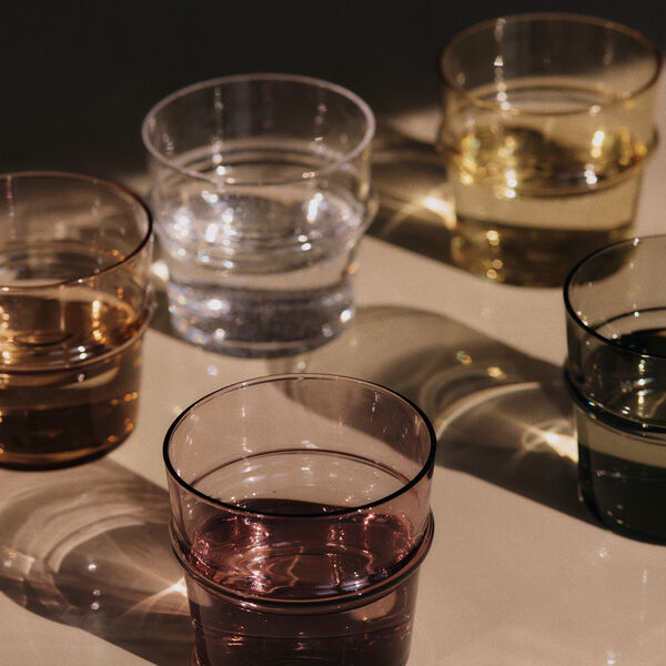 Boya Low Glasses 2 stk., clear with bubbles, Ferm Living