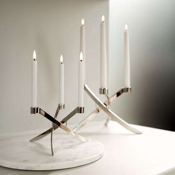 LightArch Mini Taper Candleholder 3 pcs, chrome, Uyuni Lighting