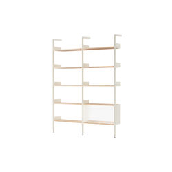 Rombe IF1 & IF6 Shelving System Configuration C, alabaster/oak Rombe IF1 & IF6 Shelving System Configuration C, alabaster/oak, &Tradition
