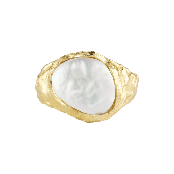 Adeline ring med perle, forgyldt, Pure by Nat