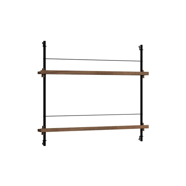 Magazine Shelving Small, smoked oak/black, MOEBE