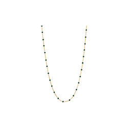 Lola halskæde, guld/petrolgreen, ENAMEL Copenhagen