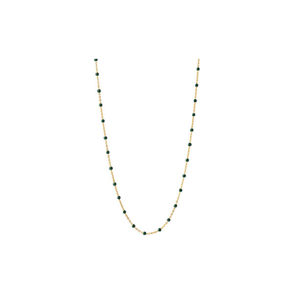 Lola halskæde, guld/petrolgreen, ENAMEL Copenhagen