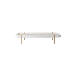 Wood lounger seng 120 cm, hvid/eg, Oliver Furniture