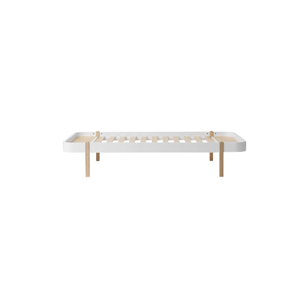 Wood lounger seng 120 cm, hvid/eg, Oliver Furniture