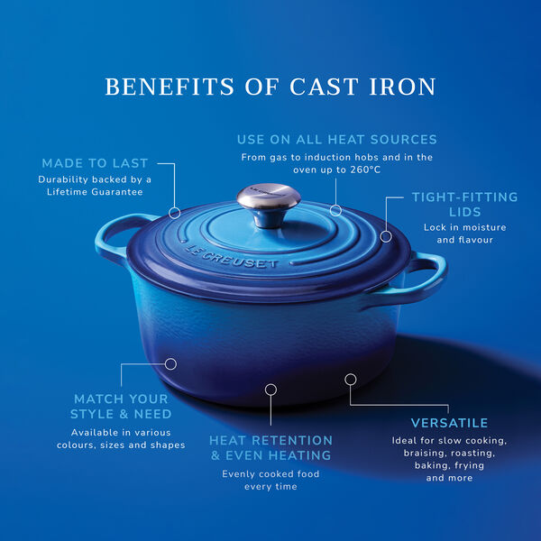 Signature rund st&oslash;bejernsgryde &Oslash; 28 cm, azure blue, Le Creuset