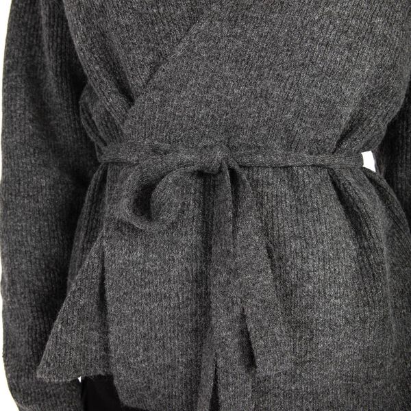 CC Heart EMMA wrap knit cardigan, dark grey melange, Coster Copenhagen