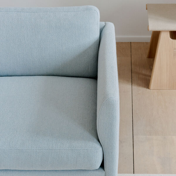 5625 Calmo 3-seater Chaise Sofa, Ecriture 0710/chrome, Fredericia Furniture