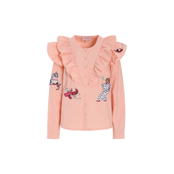 Nola Ruffle Shirt, peach, HUNK&Oslash;N