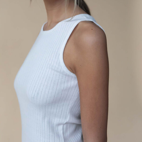 Irene pointelle top, white, Studio Feder