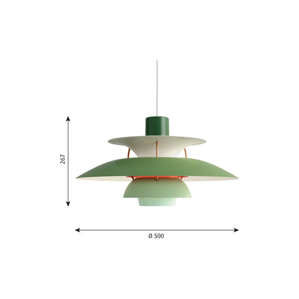 PH 5 pendel, grøn, Louis Poulsen
