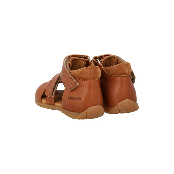 Sandal med dobbelt velcro, cognac, ANGULUS