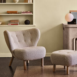Little Petra VB1 loungestol & fodskammel ATD1, Karakorum 003/olieret eg, &Tradition