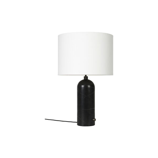Gravity Table Lamp, black marble/white, GUBI