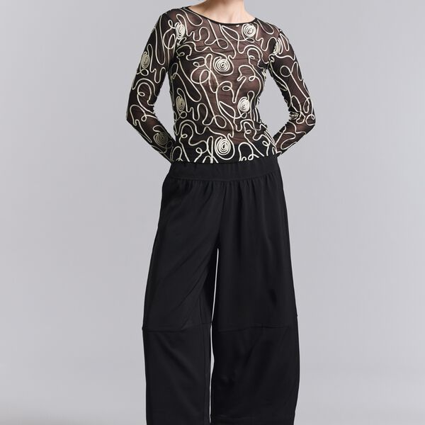 Twirl mesh mesh t-shirt, black/ivory twirl, BITTE KAI RAND