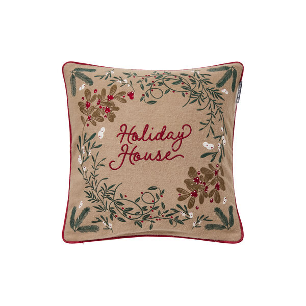 Holiday House Pillow Cover, beige multi, Lexington