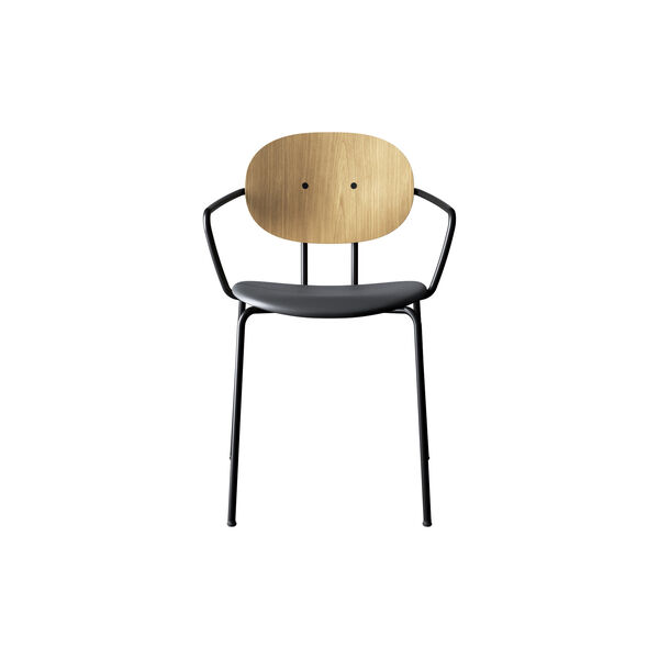 PIET HEIN Chair with Arms, hvidpigmenteret eg//Solid Black 509 PIET HEIN Chair with Arms, hvidpigmenteret eg//Solid Black 509, Sibast Furniture