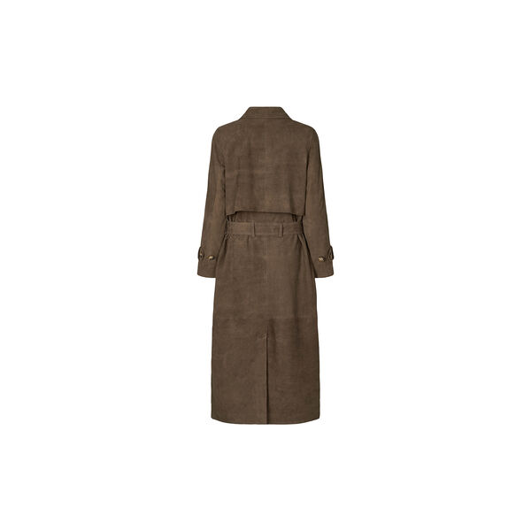 2847PBOElva suede long trench coat, smoke, PBO
