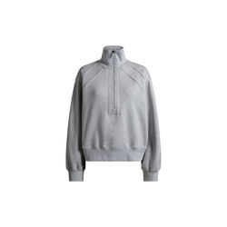 Air Sweatshirt med halv lynl&aring;s, grey melange, Cartel Copenhagen