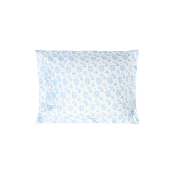 Floral Sateen Pillowcase, blue/white, Lexington
