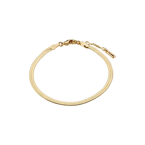 JOANNA Flat Snake Chain Armbånd, gold plated, Pilgrim