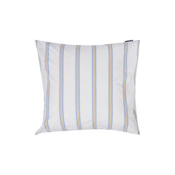 Dobby Striped Washed Cotton Percale Pillowcase, white/blue/beige, Lexington