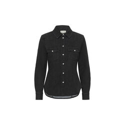 SanillaPW Shirt l/s, washed black denim, Part Two